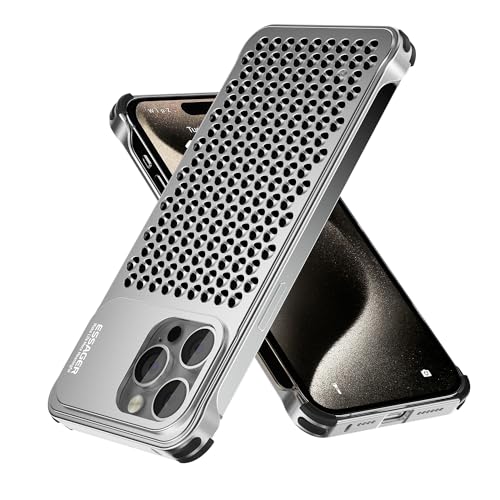 Coque iPhone 13 Pro en alliage d'aluminium design 3D luxe argent