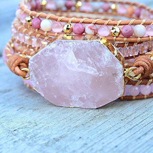Image of Boho Wrap Bracelet for Women, Handmade Natural Imperial Jasper Multi-Layer Stone Beaded Bracelet, Bohemian Healing Crystal Stone Jewelry Gifts
