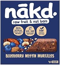 Découvrez les délicieuses Barres de Céréales Nakd Bleuet Blueberry Muffin x4 - 140g ! Idéales pour le petit déjeuner sain et gourmand. Snack nature - Le Lot De 3
