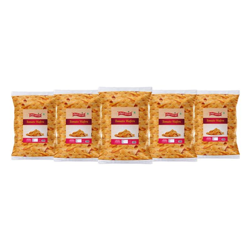 Image of OKHLI MUSAL BRAND Aloo Chips Wafers Fried Potato Chips Wafers Indian Snacks Namkeen | Marwari Tomato Tango Flavour, Crunchy Chips & Snacks | Bachcho Ka Favourite Savoury Snack-850g*5Pack