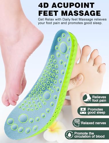 Image of 4D Cloud Soles Insoles for Men and Women,Soft Shock Absorption Massage Insoles -Comfort Sports Shoe Inserts Arch Support Insoles, Work Boot Shoe Insole (Blue, X Men 10~11 /Women 11.5)