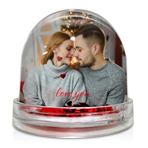 Bola de neve corações personalizada. 2 faces. Presente de aniversário para casamento. Presente romântico dos namorados. Presentes namorado. Presentes originais para casais. Presente 25º aniversário de
