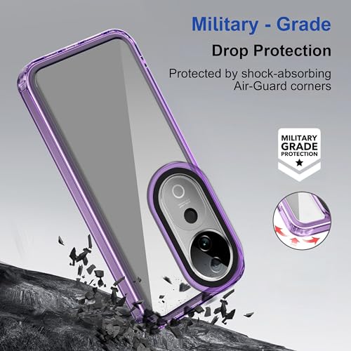 Image of Zapcase Back Case Cover for Vivo T3 Ultra 5G | Compatible for Vivo T3 Ultra 5G Back Cover | Case Cover with Camera Protection | (TPU + PC | Translucent Purple)