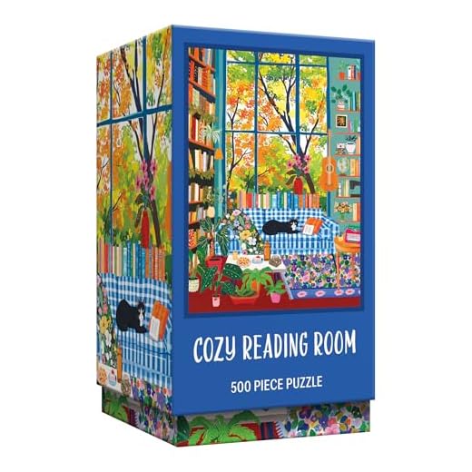 RoseArt - Vertical Visions - Cozy Reading Room - 500 Piece Jigsaw Puzzle - Warm & Inviting Book Nook Puzzle for Adults