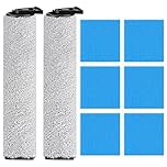 NEW400 Rullo spazzola e filtro in spugna per Eureka Intelligente Aspirapolvere Accessori per Eureka NEW400 Aspirapolvere Lavapavimenti Senza Fili, 2 rulli spazzole 6 filtri in spugna