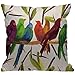 HGOD DESIGNS Poszewka na poduszkę Papuga Papuga Papuga Akwarela Ptak Stado Razem odpoczynek na drzewie Poszewka na poduszkę Dekoracja do domu dla mężczyzn/kobiet/chłopców/dziewczyn Salon Sypialnia Sofa 45 x 45 cm Poszewka na poduszkę