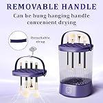 Makeup Brush Cleaner Machine - Electric Makeup Brush Cleaner, Automatic Maku Up Brush Cleaning with 1200 mAh Battery, for Makeup Sponges and All Size Brushes (Purple) - Image 4
