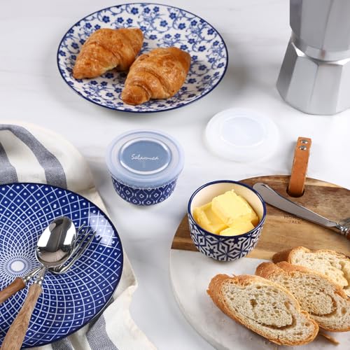 image for Selamica Ramekins with Lids 4 oz Oven Safe, Creme Brulee Ramekins Souf