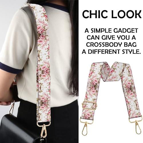 Image of Purse Strap Crossbody Shoulder Canvas Straps 1.5 inch Wide Replacement Adjustable Aesthetic Cute for Women Girls Bag