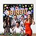 Mocsicka Bingo Night Backdrop Banner Billiards Winning Ball Gold Coins Game Time Party Supplies Background Cake Table Decoration Photography Backdrop