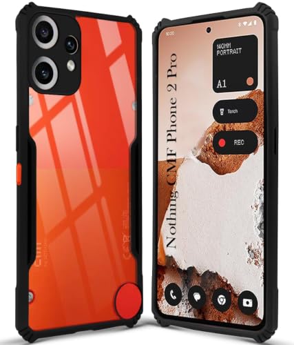 Image of Jkobi Hybrid Back Case Cover for Nothing CMF Phone 2 Pro (Shockproof with Polycarbonate Clear Panel | Professional Black)