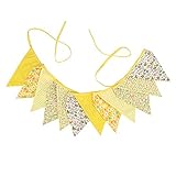 INFEI 3.2M/10.5Ft Vintage Floral Fabric Flags Bunting Banner Garlands for Wedding, Birthday Party,...