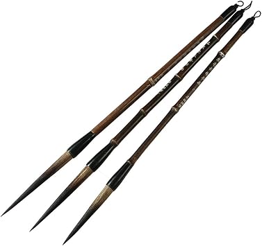 Sumi-E Chinese Calligraphy Brushes Long Hair Brush Set Bamboo Painting Pen Landscape Drawing Brush L+M+S 3 PCS