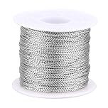 G2PLUS 100M Silver String Twine - 1mm Tinsel Thread Cord - Non-elastic Metallic String for Crafts & Hanging Christmas Ornaments & Cards