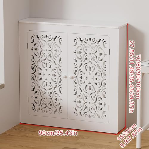 Moderno copritermosifone in legno con 2 ante – elegante armadio riscaldante per soggiorno e camera da letto, design traspirante per una dissipazione efficiente del calore, essenziale per la casa