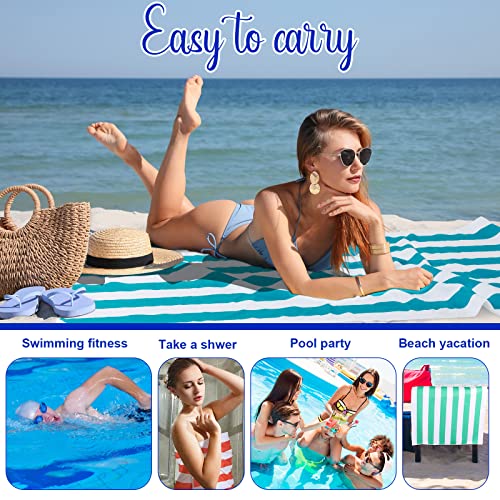 Redbaker 16 Packs Microfiber Beach Towel Oversized Beach Towel For Adults Quick Dry Beach Towels Absorbent Travel Swimming Towel (Stripes, 59 X 28 Inches) #TOP4