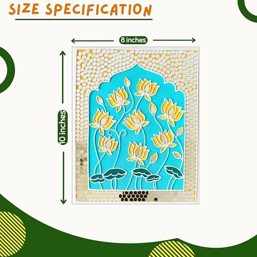 Image of HobbyNest DIY Lippan Art Kit | Mud Mirror Craft Kit for Wall Decor | Art & Craft Hobby Kit for Kids & Adults | Canvas Painting | DIY Lippan Art Painting | Lippan Art (Lotus Mandala Trio)
