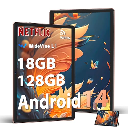 DMOAO Tablet 10 Pulgadas Android 14 con 5G Wi-Fi 6, HD Tablet con 18GB RAM + 128GB ROM (TF 1TB),...