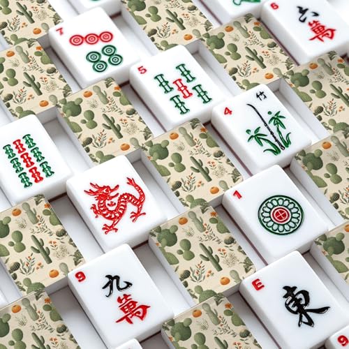 Set Americano de Mahjong con 166 Fichas Acrílicas y Bolsa miniatura 4