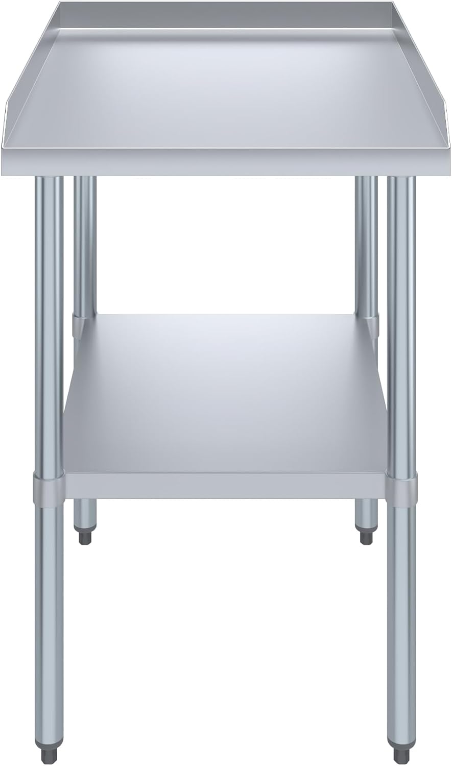 AmGood Commercial Work Table with Backsplash and Sidesplashes | NSF (Stainless Steel Table with Sideguards, 24" Long x 30" Deep)