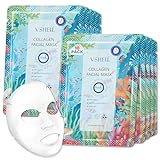 Collagen Face Sheet Mask, Set of 10 - Hydrating Beauty Skincare with Hyaluronic Acid for Women and Men - Moisturising Anti Aging Facial Treatment - Ideal for Sensitive Skin - Image 2