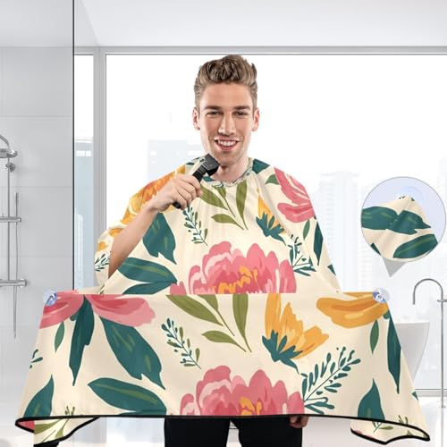 Cape Profesional Impermeable para Corte de Cabello Painterly Peony con Cierre Ajustable de Broche para Estilismo y Peluquería miniatura 6