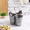 MyGift Galvanized Metal Utensil Holder Caddy with 3 Compartments, Copper Rim and Handle, Countertop Cutlery Storage, Flatware Organizer Holds Forks, Knives, Spoons - Handcrafted in India