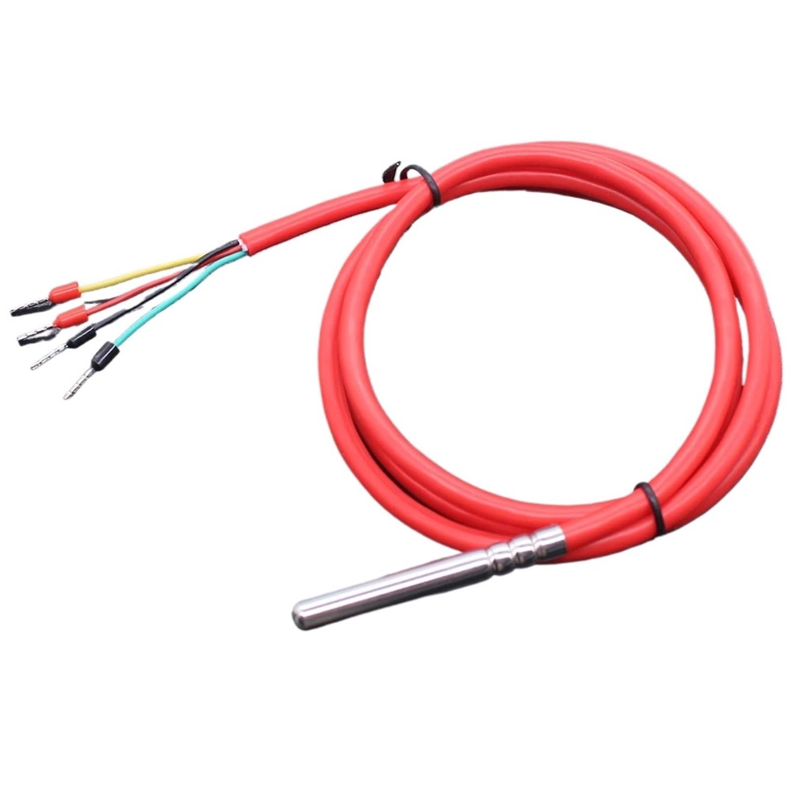 -60~200'C capteur thermique haute température 4 fils type PT100 sonde 6 * 50mm résistance thermique de classe A avec câble en silicone(With 3m cable)