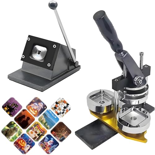 Máquina para Hacer Botones magnéticos para refrigerador, Kit para Hacer imanes fotográficos de 2 x 2 Pulgadas, con Cortador de Papel y consumibles, para Crear Botones para refrigeradores