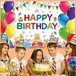 Happy Birthday Backdrop Banner for Girls Boys Colorful Balloons Birthday Backdrop for Kids Gifts Cake Table Birthday Party Decorations Birthday Party Backdrop (7x5ft) - Image 4