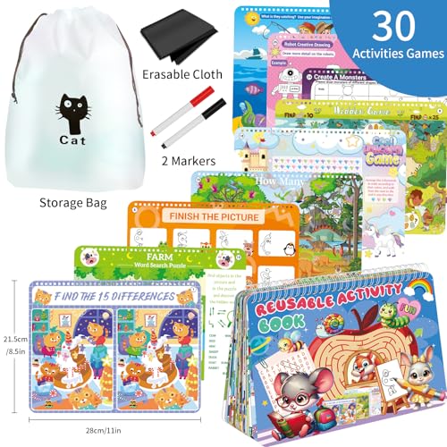 Reusable Kids Activity Book with Brain Games - 50% Off - Image 3