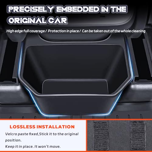 Image of Larger Capacity Rear Trash Can Compatible with Tesla Model Y 2023 2022 2021,Rear Center Console Storage Box Organizer