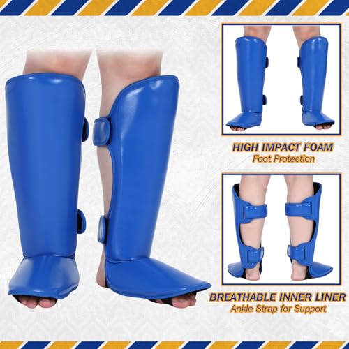Arrowbash 5 Pcs Boxing Guards Set for Kids with Sparring Headgear, Blue by Arrowbash - Used condition - Image 3