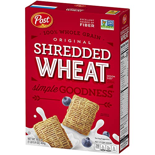 Post Original Shredded Wheat, Whole Grain, Non-Gmo, Heart Healthy Breakfast Cereal, Box, 16.4 Ounce (Pack Of 6) #TOP1