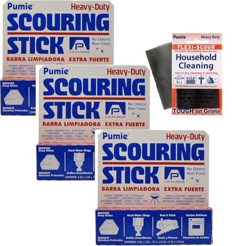 PUMIE 3 Pack Combo with Flexi Pad, 3 x Scouring Stick with a Flexi Scour Pad, HDW