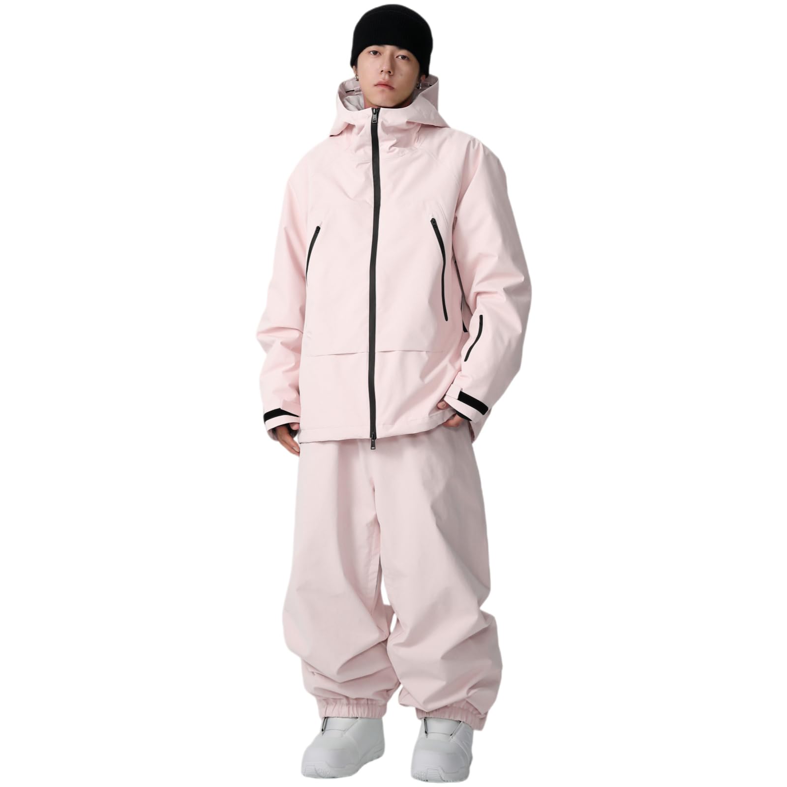 Combinaison de ski pour homme et femme - 2 pièces - Colonne d'eau - Veste de neige respirante - Bretelles coupe-vent - Pantalon de neige pour le ski et le snowboard