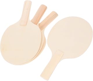 Zerodeko 4Pcs DIY Wooden Table Tennis Paddle Blanks for Painting and Adults Unfinished Craft Rackets Ergonomic Control Base Suitable for All Skill Levels