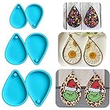 3pcs Teardrop Resin Earring Mold, Shiny Silicone Molds for Epoxy Resin Crafts, Resin Jewelry Ornamen