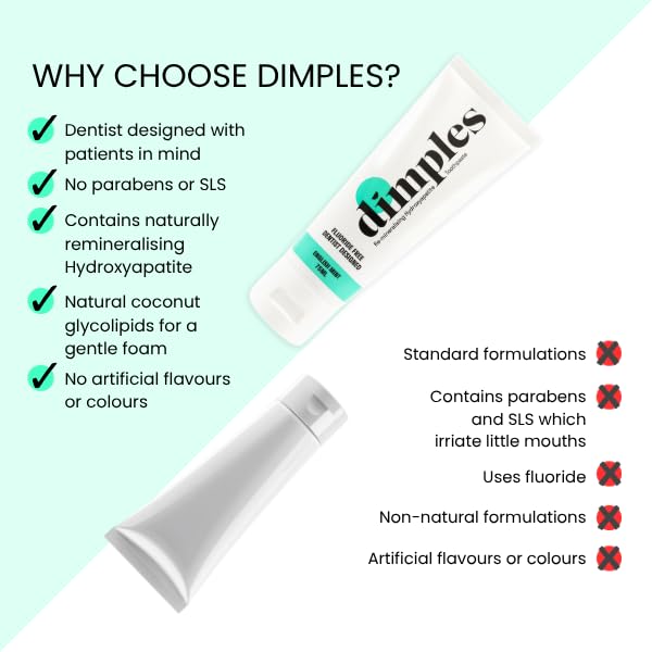 Dimples Hydroxylapatit-Zahnpasta, remineralisierend, englische Minze, 75 ml – Ansicht 4