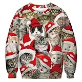 IYOWEL Unisex Crew Neck 3D Digital Printed Ugly Christmas Pullover Sweatshirts(M,3D Xmas-red Cap Cat) IYOWEL Unisex Crew Neck 3D Digital Printed Ugly Christmas Pullover Sweatshirts(M,3D Xmas-red Cap Cat)