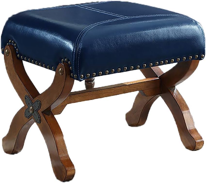 Ottoman Foot Stool Seat, Modern Leather Foot Stool Rectangle Footrest Padded Seat, Makeup Coffee Table Chair Footstool 48 * 38 * 39cm