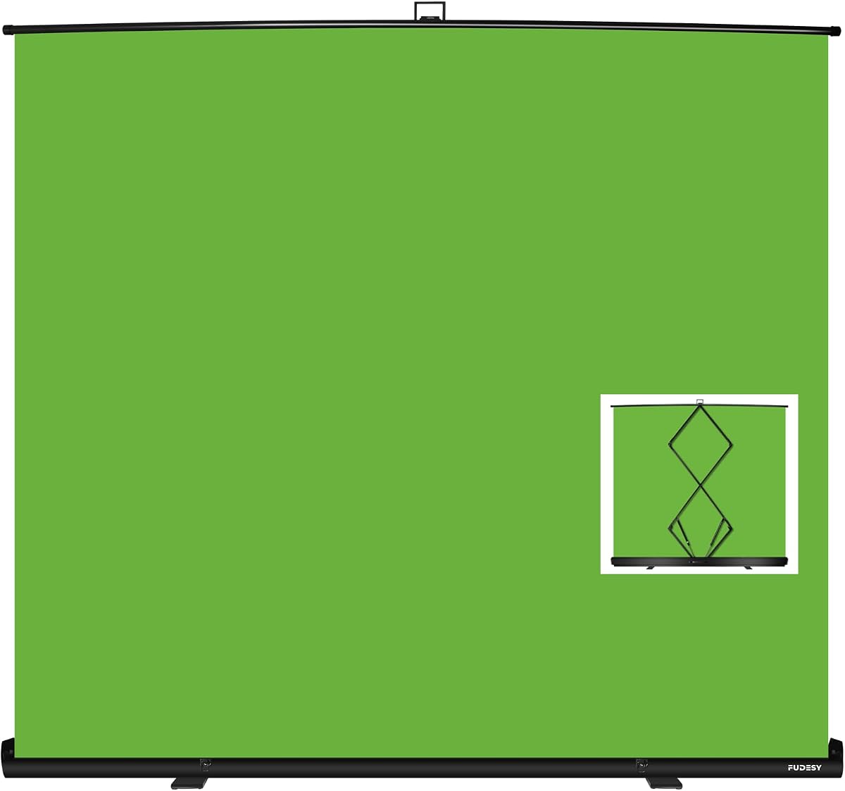 Panel Chroma Key de pantalla verde plegable grande de 78,7 x 90 pulgadas, fondo verde portátil retráctil resistente a las arrugas para transmisión, videoconferencia, Tiktok, marco de bloqueo automático