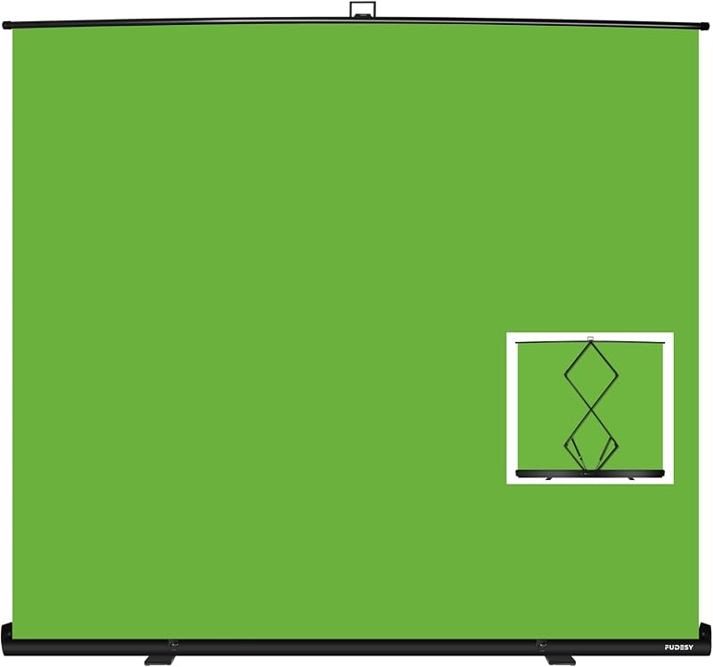 Panel Chroma Key de pantalla verde plegable grande de 78,7 x 90 pulgadas, fondo verde portátil retráctil resistente a las arrugas para transmisión, videoconferencia, Tiktok, marco de bloqueo automático