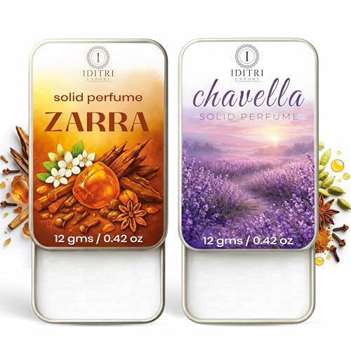 Image of Solid Perfume |zarra&Chavella Alcohol Free Wax Perfume Balm, Long Lasting | Pocket Tin 12g, Pack Of 2| Non Greasy Smooth Glide, Travel Friendly Men And Women