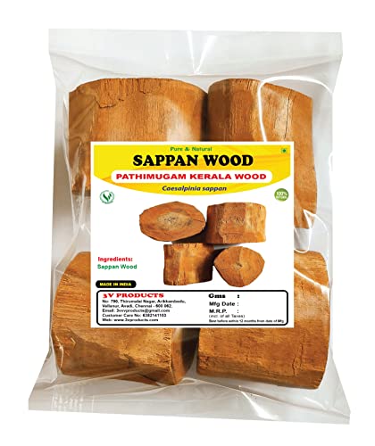 3V PRODUCTS Sappan Wood - Pathimugam Kerala Wood - Pack of 1x1 Piece - Patang Wood - Caesalpinia sappan - Pathimukham Wood - (6-7 cm Round Shaped & 6-7 cm Thick) (B0BM7Q1G8T) Amazon Price History, Amazon Price Tracker
