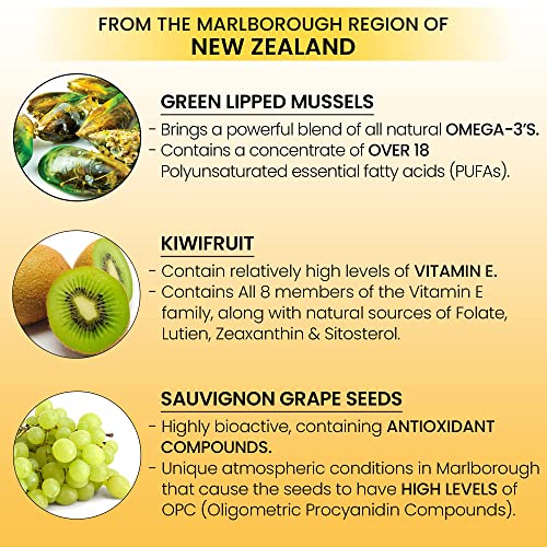 Moxxor Green Lipped Mussel Oil Omega 3 Supplement For Joint Health And Mobility, 100% Pure New Zealand Source Sustainable, Potent, And Natural (3 Bottle X 60 Capsules Per Bottle) #TOP6