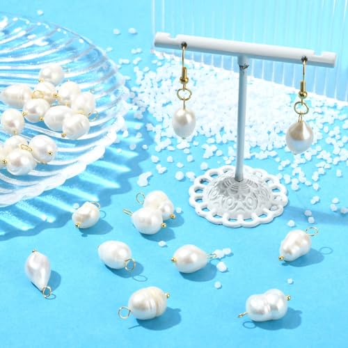 Breloques en perles de culture d'eau douce et boucle dorée pour cadeau DIY - 6