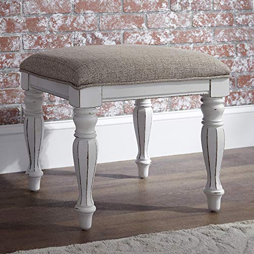 Liberty Furniture Industries Magnolia Manor Vanity Stool, W16 x D18 x H18, White