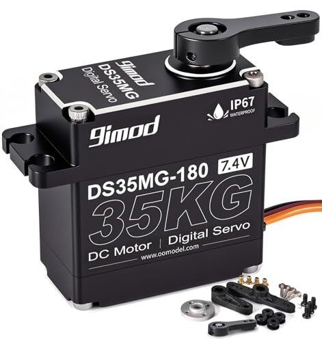 Waterproof 35KG High Torque RC Steering Servo Motor, Powerful & Fast Full Metal Gear Digital High Speed arduino servo for 1/8 1/10 1/12 RC Cars, Crawler, Truck, Buggy, Robotic, Control Angle 180°