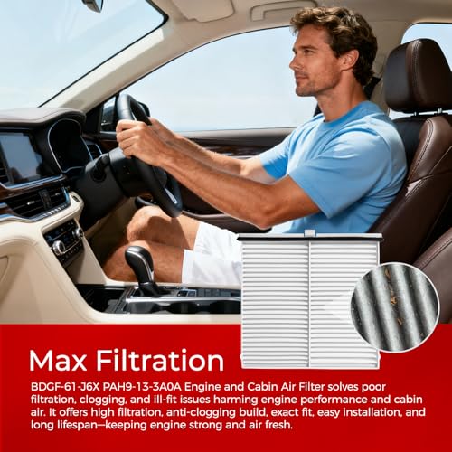 Image of Engine & Cabin Air Filter Kit Compatible with 2019-2024 Maz da CX-30, 2019-2025 Maz da 3, 2023-2025 CX-50 | Replace BDGF-61-J6X, PAH9-13-3A0A | Includes Mazda CX30 Cabin Air Filter-Equivalent Models